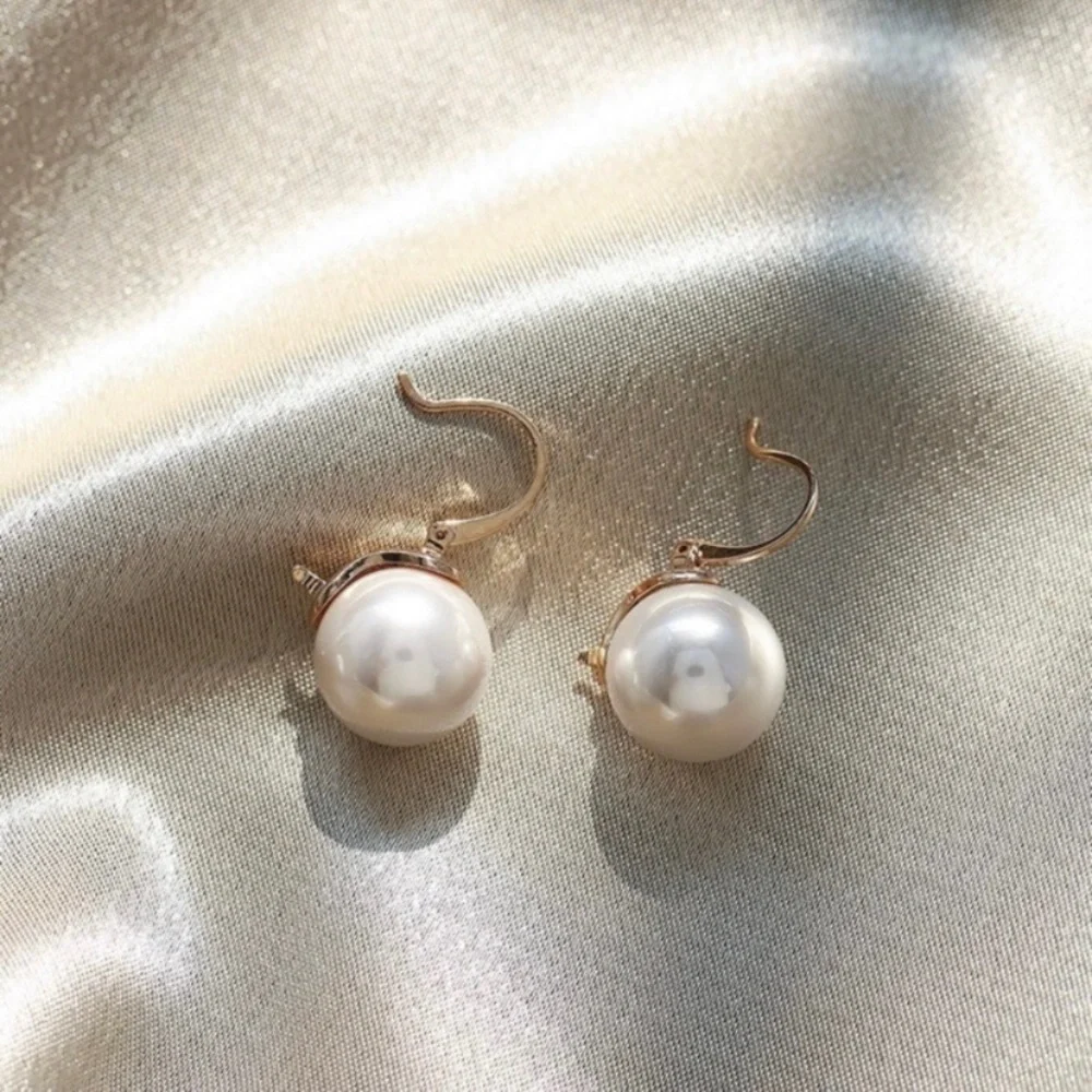 Elegant White Pearl Drop Dangle Earrings for Women